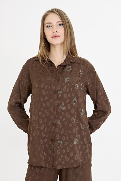 TIFFANY&TOMATO Leopar Desen Taşlı Gömlek