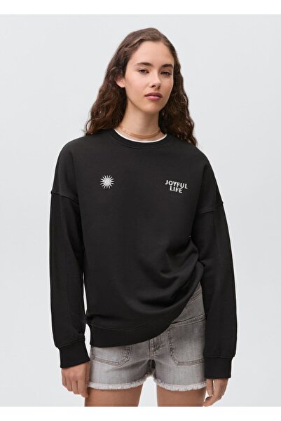 Mango Teen Desenli pamuklu sweatshirt