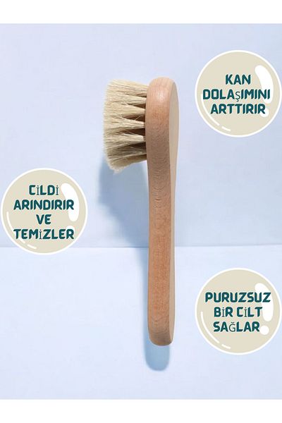 ERGÖK 100% natural horsehair facial brush , soft facial brush , facial cleansing brush , face care