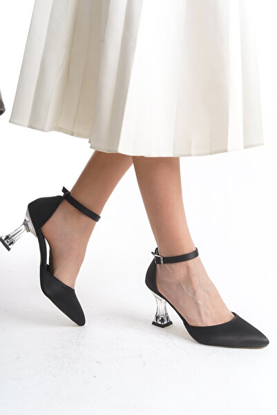 Limeo Pantofi de seara de dama cu toc inalt din satin cu catarama la glezna