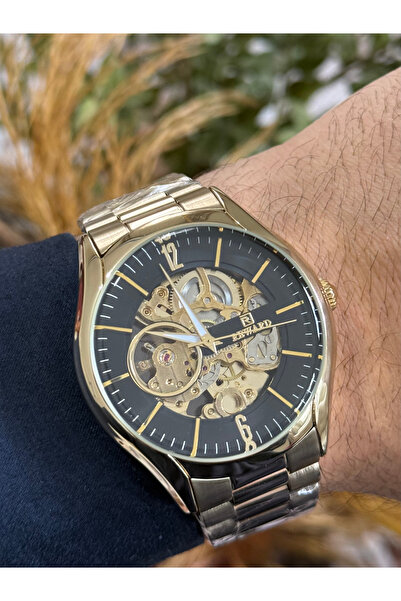 Reward Original 3 Atm Waterproof Automatic Gold Color Steel Band Men Wristwatch