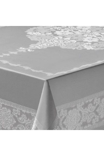 Sivalde Jumbo Vintage Pattern Carefree Fabric Gray Dining Table Cloth