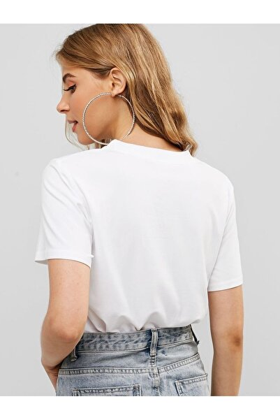 Boi Γυναικείο μπλουζάκι Oversize - Καλοκαιρινό μπλουζάκι από βαμβακερό ύφασμα Kuşku