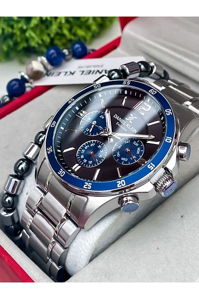 Daniel Klein All Functions Active Luxury New Season Men's Steel Watch Bracelet Gift