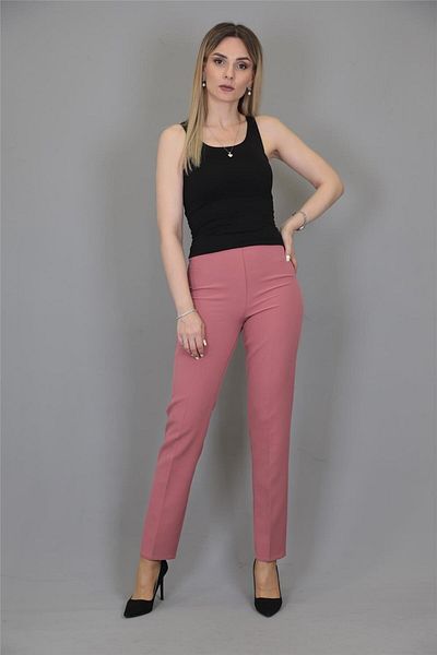 ÖNDER ÖZSOY Elastic Narrow Leg Trousers-Dry Rose