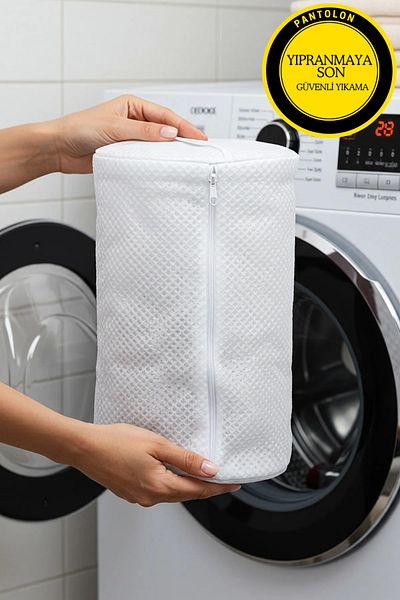 Paris Home Trousers Washing Net Bag - 33X22 cm Zippered Washing Machine Protection Net