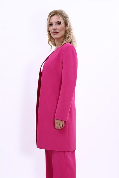 ÖNDER ÖZSOY Plus Size - Solid Jacket-Fuchsia