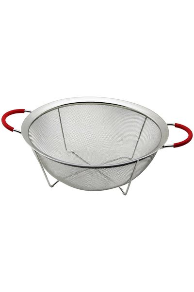 emosavm 28cm Wire Basket Metal Strainer with Silicone Sheathed Handle Metal Frame - Foot