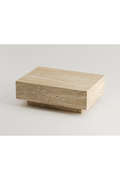 MIARIK DESIGN Gaia-Traverten Dikdörtgen Ayak Orta Sehpa