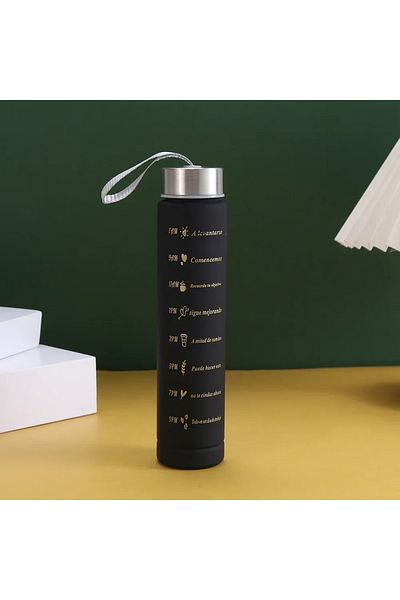 Bosphorus Home Premium Black Motivational Water Matras 250ml Tritan School Water Bottle Bpa Free