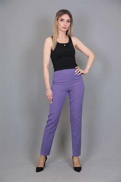 ÖNDER ÖZSOY Elastic Narrow Leg Trousers-Lilac