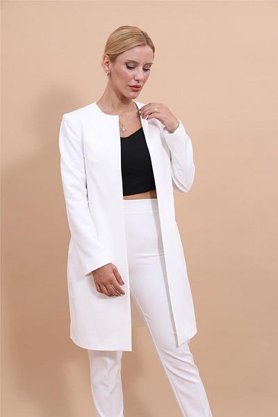 ÖNDER ÖZSOY Plus Size - Straight Jacket-White