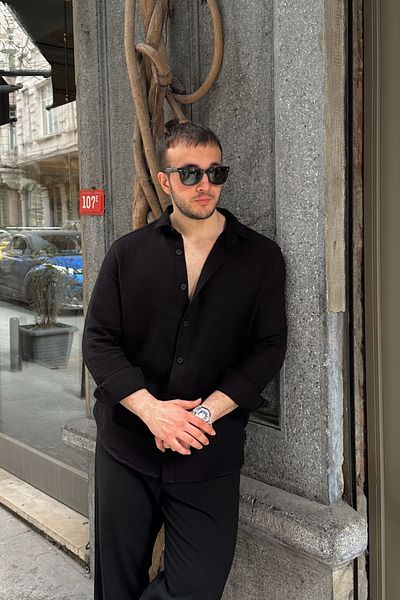 Livio Ferri Ανδρικό βαμβακερό πουκάμισο Tap Oversize