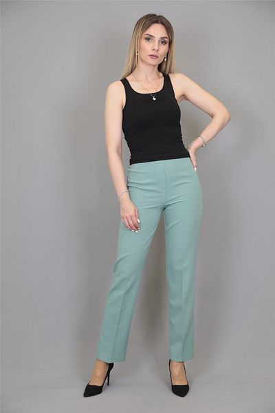 ÖNDER ÖZSOY Elastic Narrow Leg Trousers-Çağla