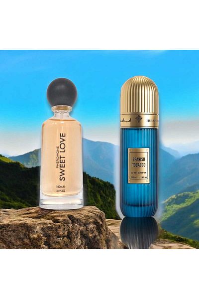 IBRAHEEM AL.QURASHI Spanish Tobacco Unisex Perfume - 100ml with Sweet Love Perfume 100ml