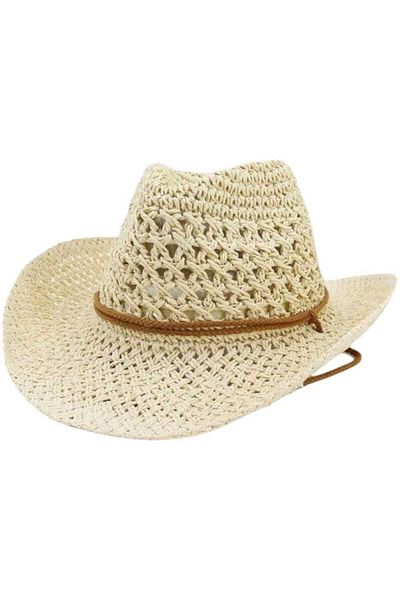 Mood Agenda Women's Wide Brim Organic Straw Cowboy Hat