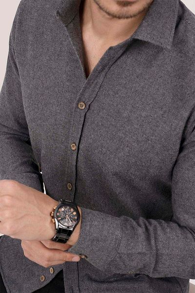 Etikmen Копчена однотонна чоловіча сорочка Lumberjack Slimfit