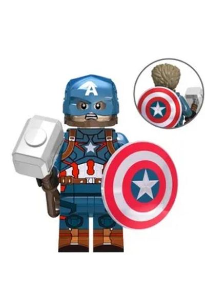marimari Superheroes Captain America Minifigure Building Block