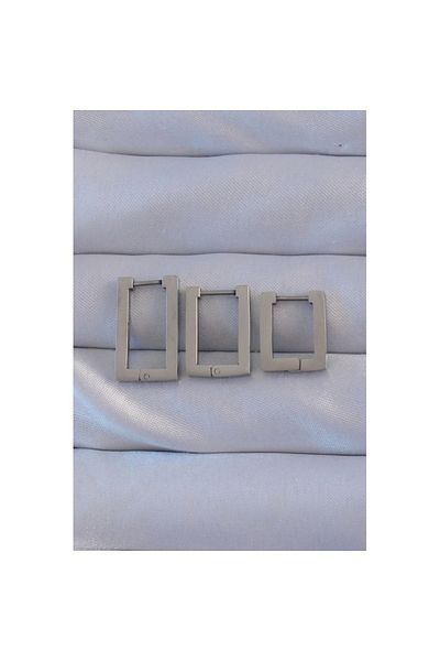 Skygo 316L Steel Silver Color Rectangular Earring Set - Tj-Bkp9160