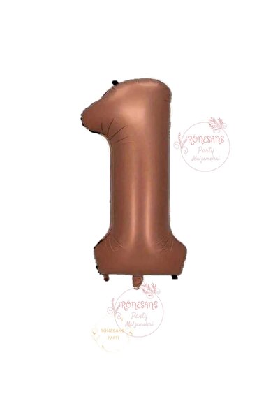 RÖNESANS PARTİ Renaissance 1 Year Old Brown Number Foil Balloon