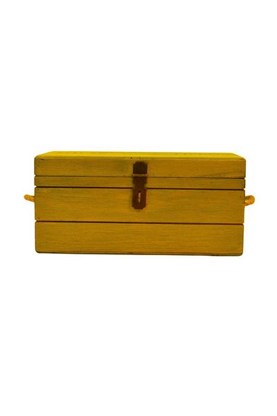 t tun's woods Logo Typebox Special for Companies (27X14X12Cm) Yellow, with Padlock Gift
