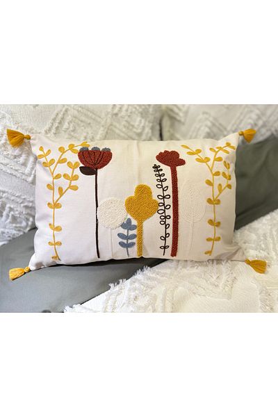 ŞENER HOME Rectangular Decorative Punch Throw Pillow Cover 35X55 cm