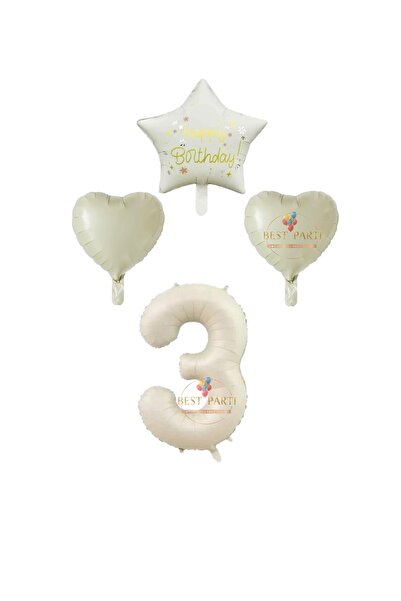BEST PARTİ DOĞUM GÜNÜ PARTİ SÜSLERİ Best Cream Color Number Happy Birthday Wr...