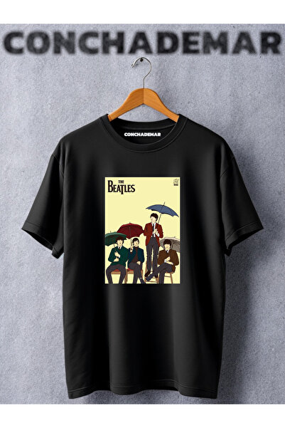Vordevia Plakat The Beatles Štampano Oversize kroj Majica