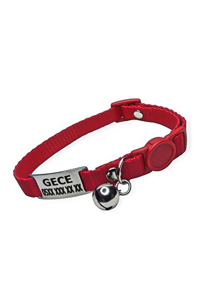 Ayz Aksesuar Güvenlik Kilitli isimli Kedi Tasması, isimlikli Kedi Tasması, Kedi Künyesi, Safety Click tasma