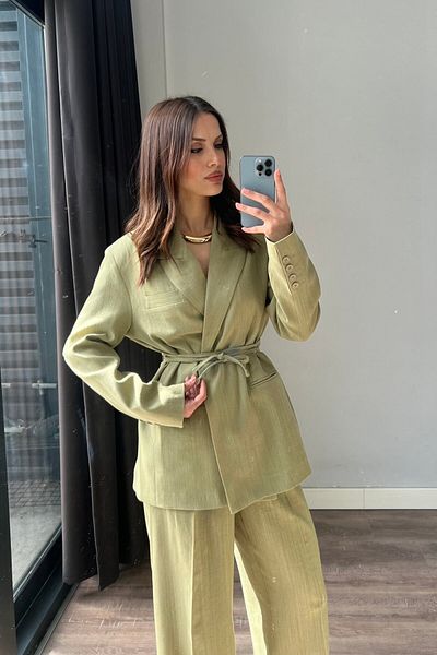 Hello Linen Tie Jacket Set