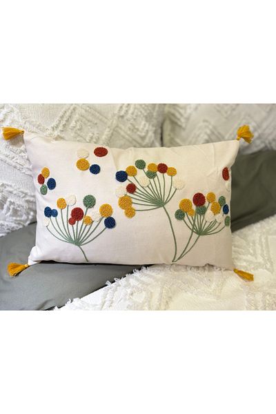 ŞENER HOME Rectangular Decorative Punch Throw Pillow Cover 35X55 cm
