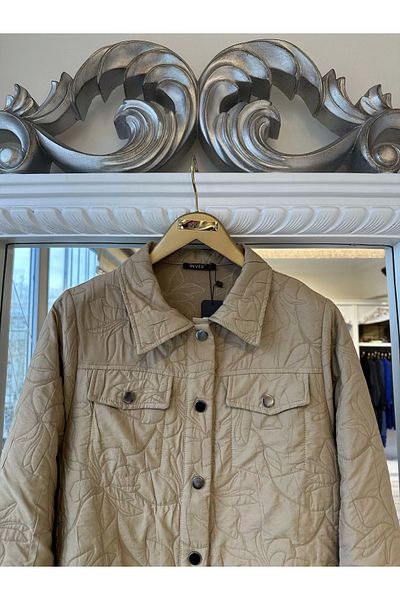 Invee Invee 6827 Patterned Quilted Jacket - Camel