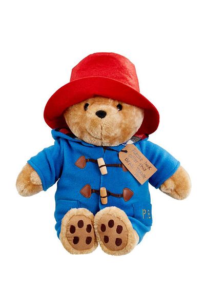 Rainbow Plyšový medvídek Paddington s modrým kabátem, sedící, 30 cm