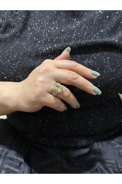 SÜKSE JEWELRY İthal Sitrin Taşlı Gümüş Yüzük