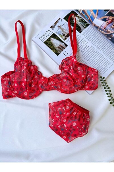 MILANOFOX Floral Romantic Bralet Bra and Thong Set (Anniversary, Special Occasion)