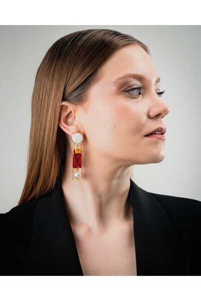 Onde Dell Mare El Yapımı Tasarım Küpe Primavera