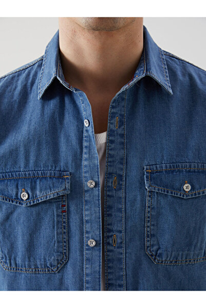 LC Waikiki Yeni Sezon Regular Fit Uzun Kollu Erkek Jean Gomlek - S5GE09Z8
