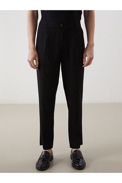 LC Waikiki Ανδρικό πλισέ παντελόνι Chino Standard Mold Linen Blend