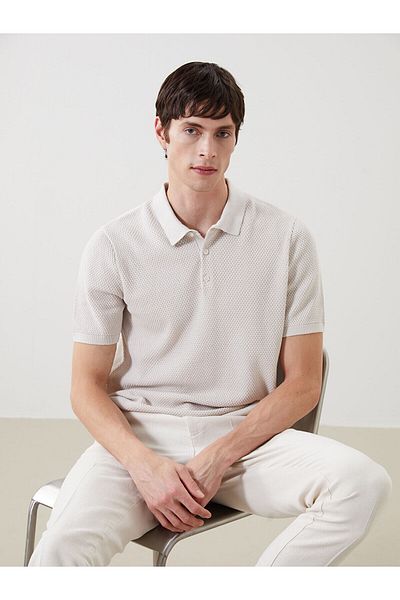LC Waikiki Polo Neck Short Sleeve Men's Knitwear Sweater