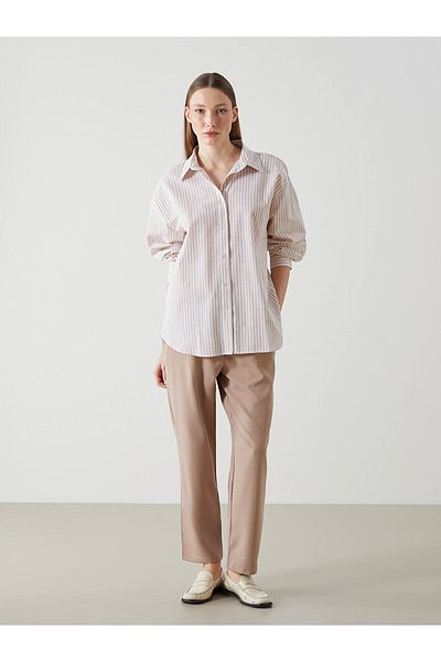 LC Waikiki Cămașă oversize cu dungi pentru femei