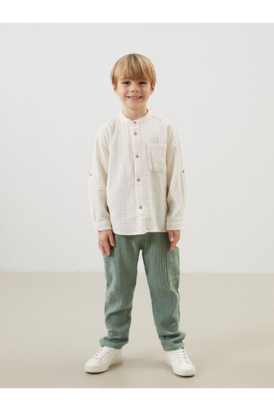 LC Waikiki Ozmarka New Season Hakim Collar Basic Boys' Shirt