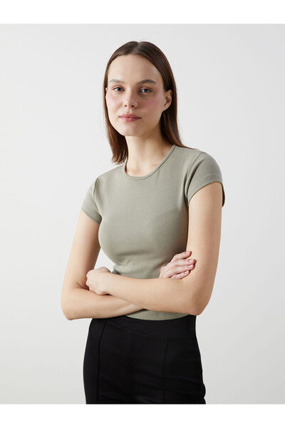 LC Waikiki Peak New Season Crew Neck Women's Crop