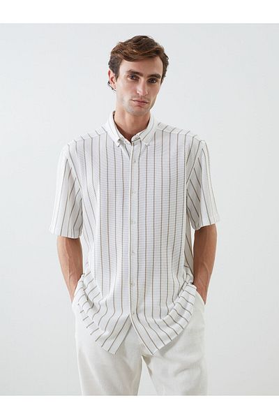 LC Waikiki Regular Fit Short Sleeve Striped Men's Shirt