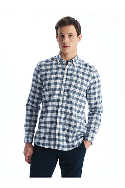 LC Waikiki Özmarka Нова колекция Мъжка риза с дълъг ръкав от габардин с редов...