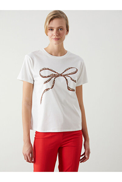 LC Waikiki Tricou de damă Özmarka, nou sezon, cu decolteu tip crewneck și imp...