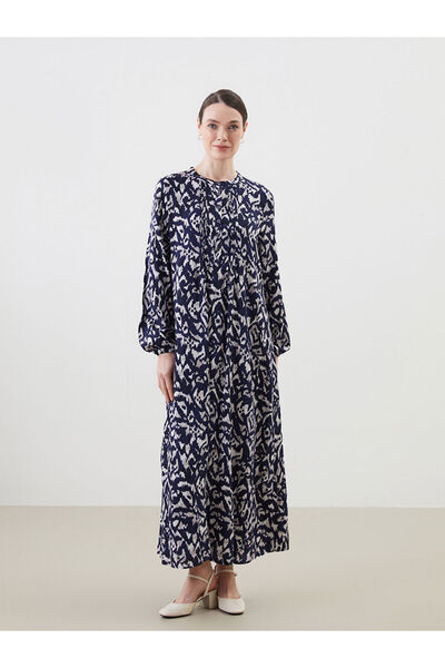 LC Waikiki Peak New Season Crew Neck Patterned Women's Dress