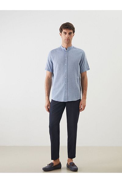 LC Waikiki Ανδρικό πουκάμισο με κοντό μανίκι λινό look