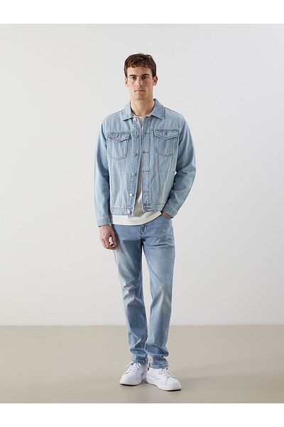 LC Waikiki Jachetă de jeans pentru bărbați cu ajustare standard