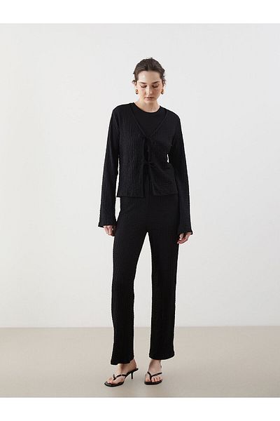 LC Waikiki Elastic Waist Textured Women's Trousers