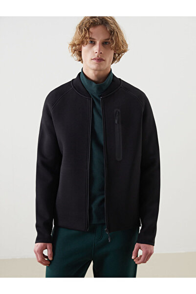 LC Waikiki Nevavm College Collar Long Sleeve Men's Zipper Sweatshirt with Dif...
